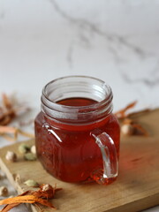 Wedang uwuh. traditional drink from Java, Indonesia. 