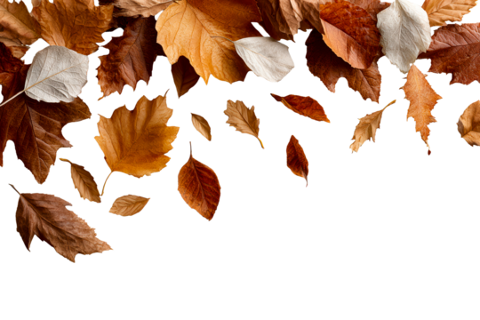 Colorful autumn leaves falling gracefully