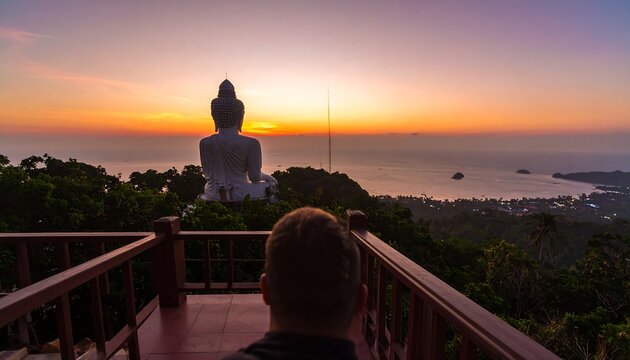 Sunrise view from a high vantage point over the ocean.