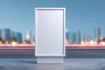 Urban neon street advertisement blank billboard mockup vibrant cityscape nighttime dynamic perspective