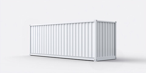 White shipping container mockup front side view for business and industry use