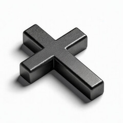Obraz premium Matte Christian cross resting on a smooth surface, symbolizing faith and spirituality in a serene setting