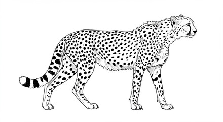 Cheetah isolated on white background