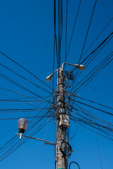 tangled fiber optic cables