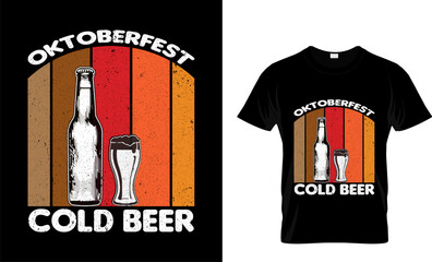 beer bottle and glass Oktoberfest t-shirt  
