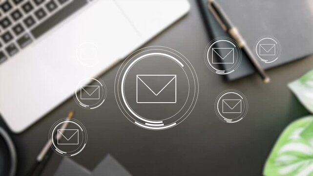Messaging concept with mail icons