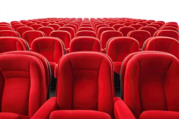 Obraz premium Rows of red theater seats (1)