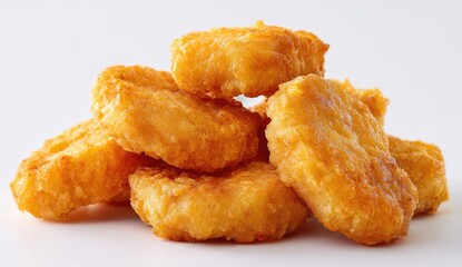 Crispy golden-brown breaded patties stacked high