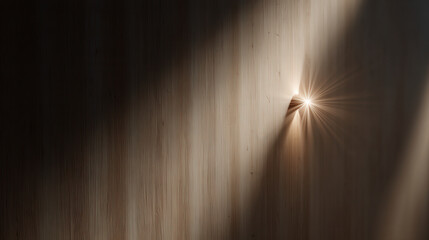 star glowing softly against light wooden wall creates cozy atmosphere