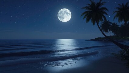 moon over the sea