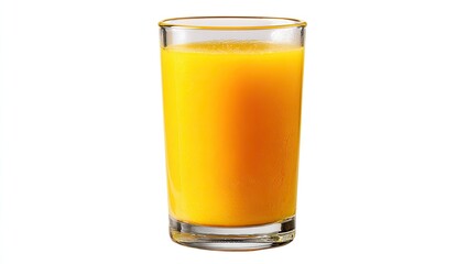 A tall, clear glass filled with vibrant orange juice (1)