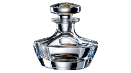 Elegant Crystal Decanter: A beautifully crafted crystal decanter, gleaming and elegant, with a perfect stopper. The perfect vessel for spirits and fine drinks.