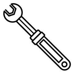 Adjustable Wrench Icon Outline tool spanner