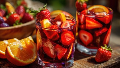 Two glasses of refreshing sangria