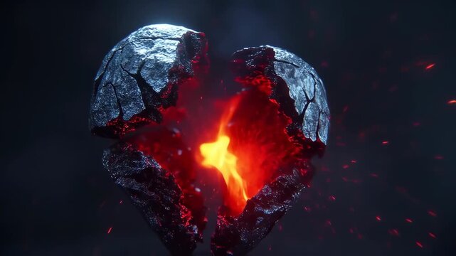 Shattered heart, fiery core
