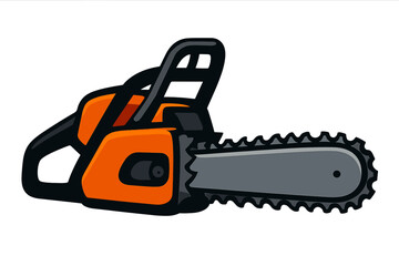 Vector illustration of a saw machine is isolated on a white background