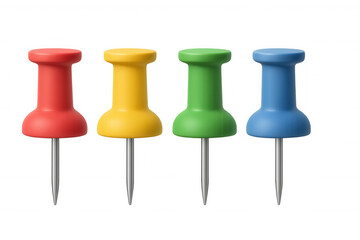 Colorful pushpins positioned against transparent surface, highlighting marking potential for notes, photos, documents
