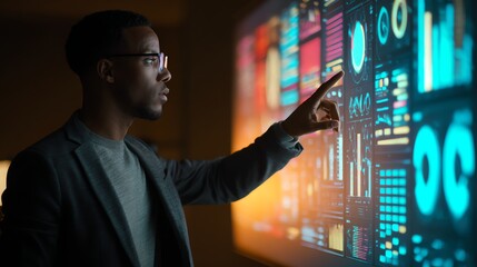 Business person customizing machine learning interface displays