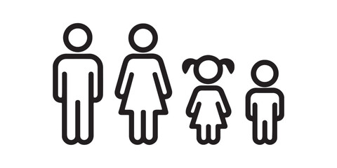 family icon silhouette vector illustration