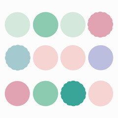 Collection of twelve vibrant watercolor circles in assorted colors