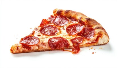 Pizza slice with pepperoni and cheese