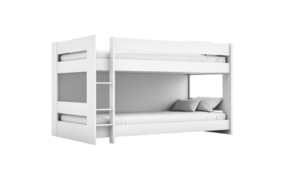Stylish bunk bed design modern bedroom furniture showcase bright and airy eye-level perspective space optimization