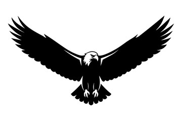 Eagle mascot with spread wings vector logo