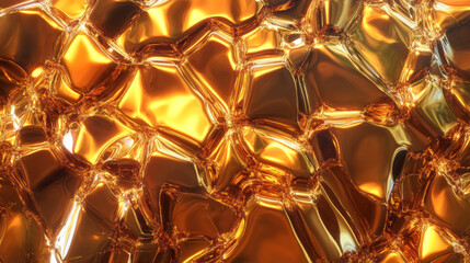 Abstract golden background featuring a shimmering, multifaceted surface. Perfect for luxury and high-value concepts.