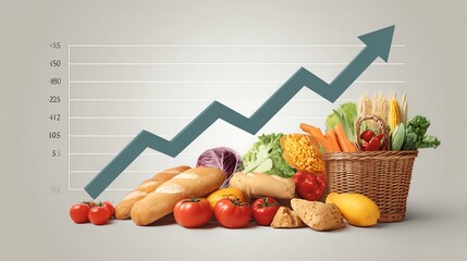 Graph showing rising food prices during inflation.