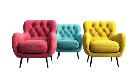 3d of chair set icon on white background