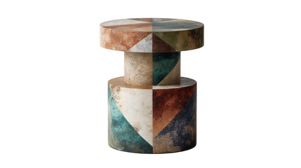A photo of a retroinspired side table on white background