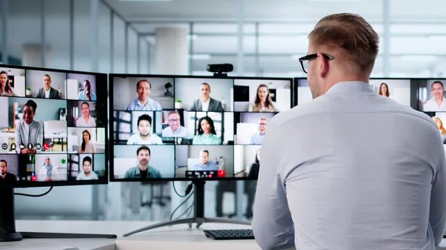 Video Conference Call. Remote Virtual Meeting