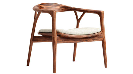 Mid century modern wooden chair design furniture home decor on white background