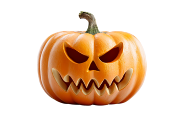 Spooky pumpkin with sharp teeth for Halloween