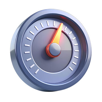 Realistic speedometer icon, isolated on a transparent background, generative AI