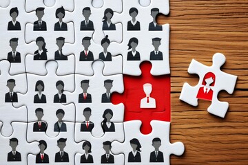 Human resources recruitment puzzle team building hiring talent acquisition strategy