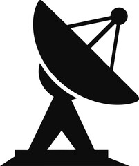 Radar Dish Icon Silhouette Vector Illustration Black