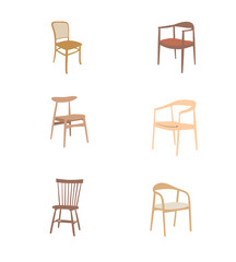 vector illustration of brown chair in furniture industry
