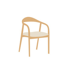 vector illustration of brown chair in furniture industry