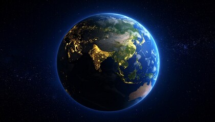 Obraz premium Earth and City Lights