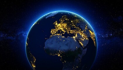 Fototapeta premium Earth and City Lights