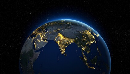 Fototapeta premium Earth and City Lights