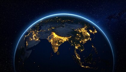 Obraz premium Earth and City Lights