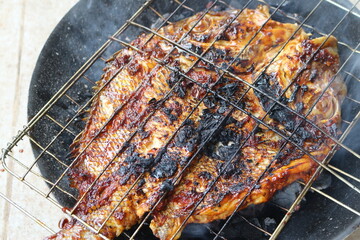 Ikan bakar. Grilled fish.