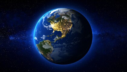 Obraz premium Earth and City Lights