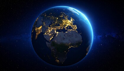 Fototapeta premium Earth and City Lights