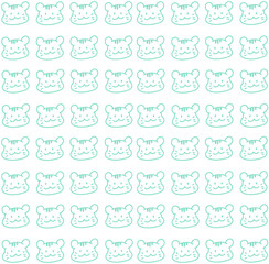 Cute Squirrel Line Art Seamless Pattern