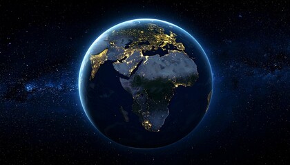 Fototapeta premium Earth and City Lights