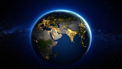 Obraz premium Earth and City Lights