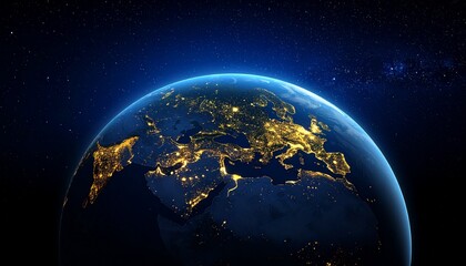 Obraz premium Earth and City Lights